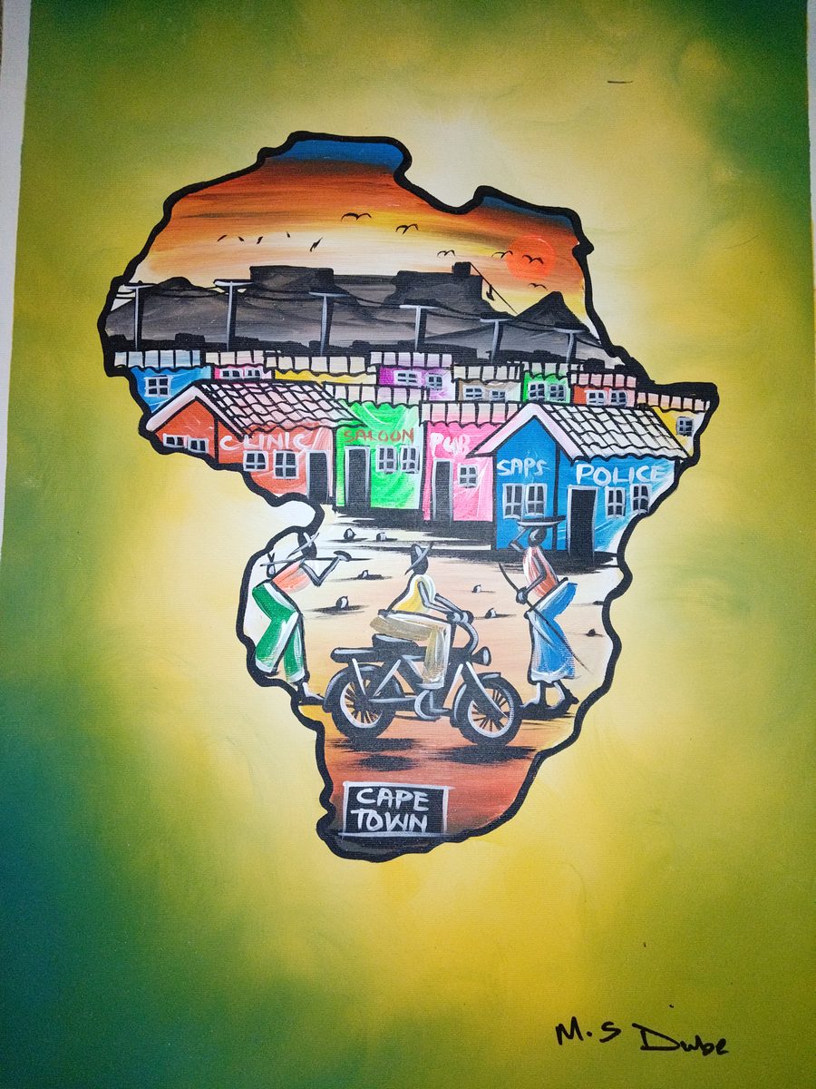 Original African canvas artwork by M N Arts